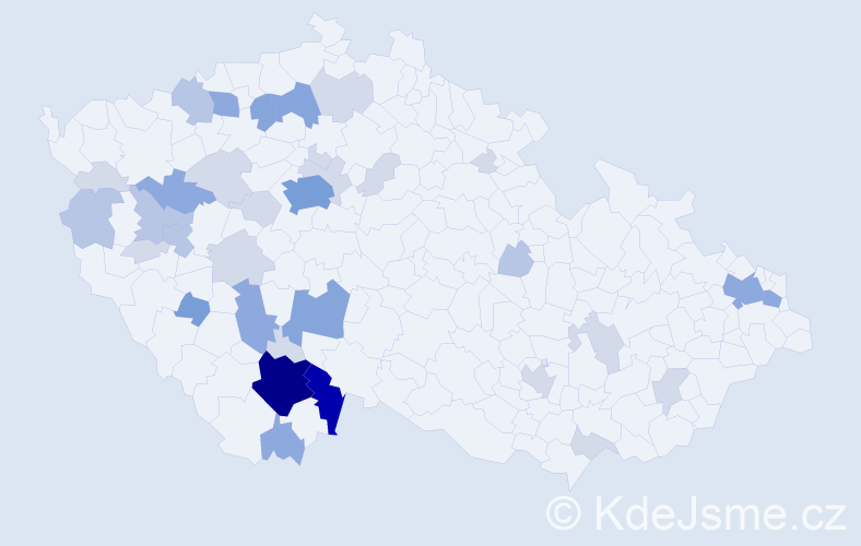 Příjmení: 'Mejta', počet výskytů 98 v celé ČR