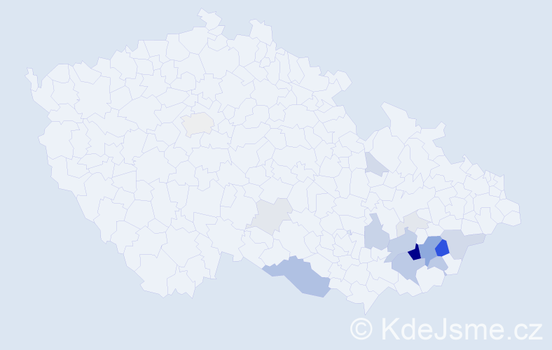 Příjmení: 'Samsonková', počet výskytů 52 v celé ČR