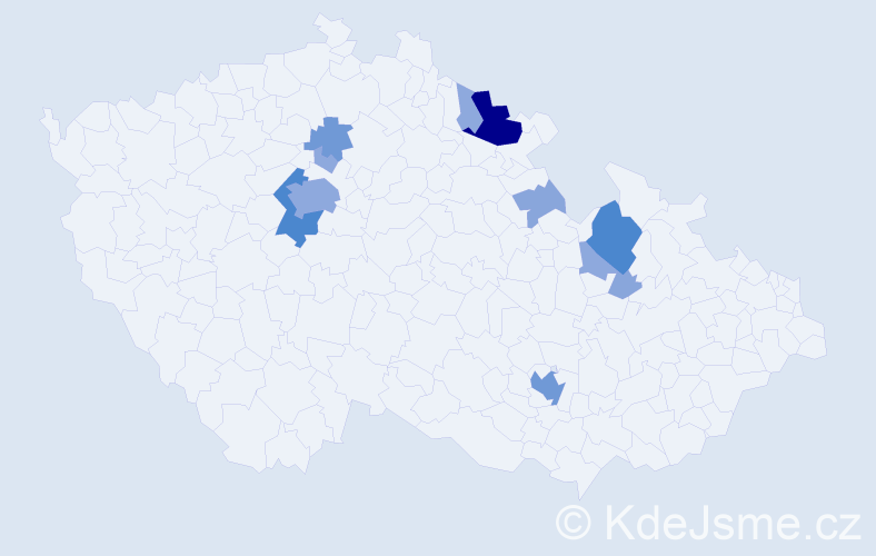 Příjmení: 'Dombaiová', počet výskytů 31 v celé ČR