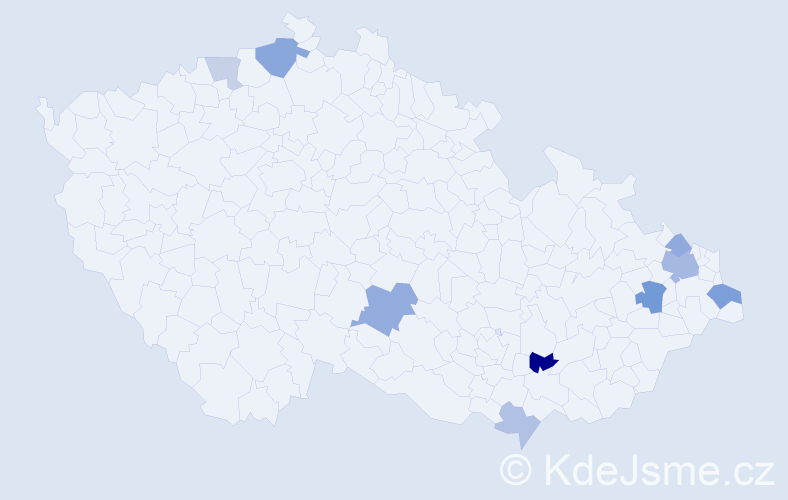 Příjmení: 'Pír', počet výskytů 17 v celé ČR