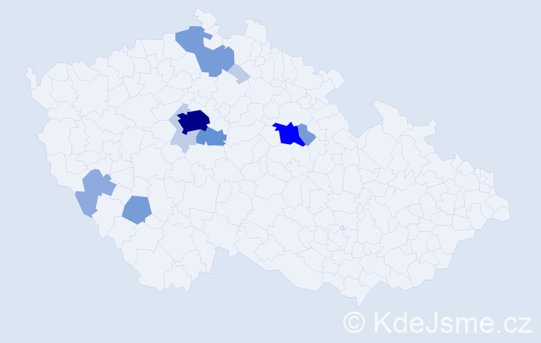 Příjmení: 'Spolek', počet výskytů 38 v celé ČR