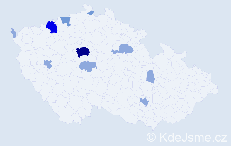 Příjmení: 'Le Huy', počet výskytů 21 v celé ČR