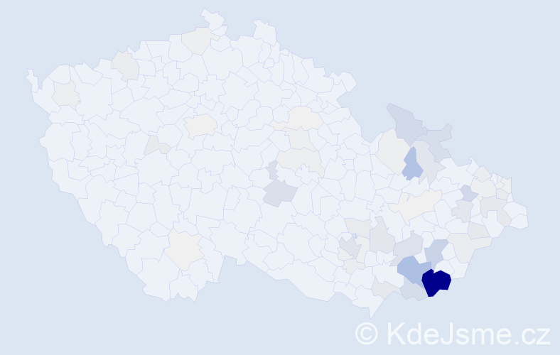 Příjmení: 'Buráňová', počet výskytů 274 v celé ČR