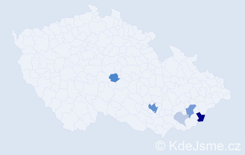 Příjmení: 'Slabíková', počet výskytů 23 v celé ČR