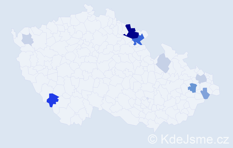 Příjmení: 'Romančáková', počet výskytů 28 v celé ČR