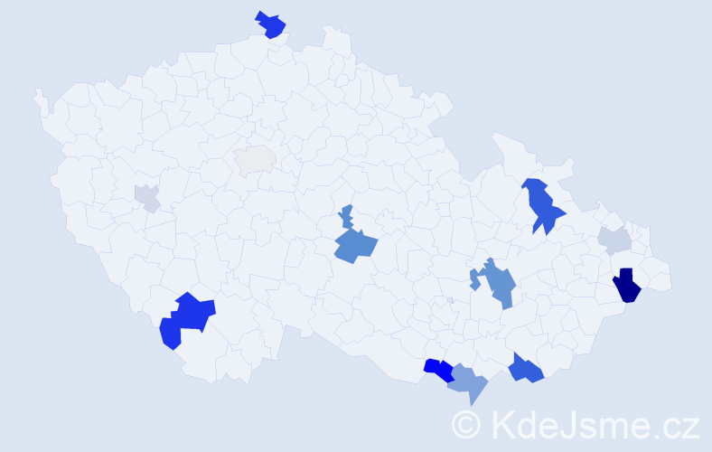 Příjmení: 'Dubravec', počet výskytů 30 v celé ČR