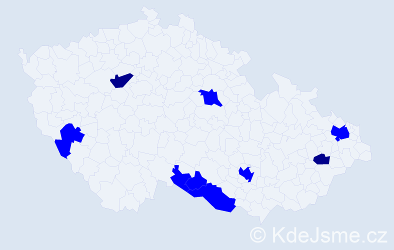 Příjmení: 'Thom', počet výskytů 11 v celé ČR