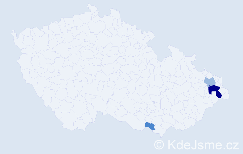 Příjmení: 'Svoják', počet výskytů 7 v celé ČR