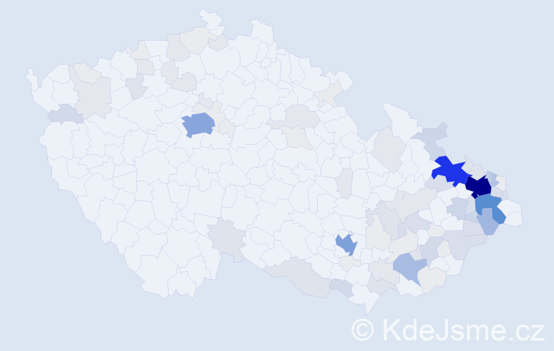Příjmení: 'Fajkus', počet výskytů 380 v celé ČR