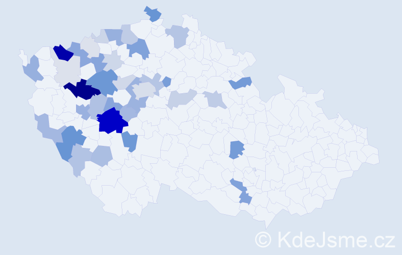 Příjmení: 'Rom', počet výskytů 134 v celé ČR