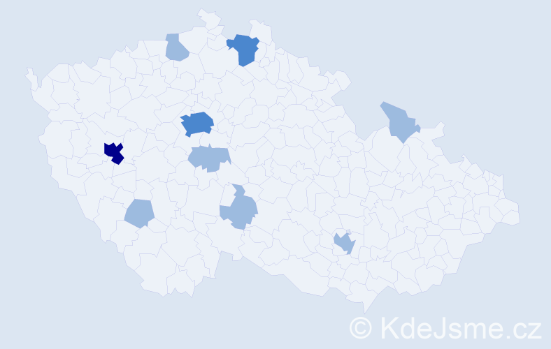 Příjmení: 'Ukrayinets', počet výskytů 14 v celé ČR