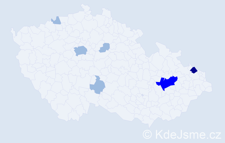 Příjmení: 'Nicklová', počet výskytů 11 v celé ČR