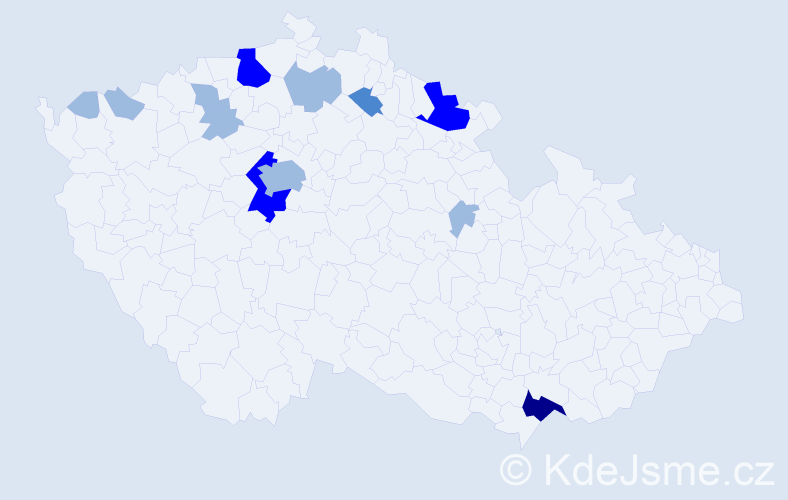 Příjmení: 'Prokopenková', počet výskytů 22 v celé ČR