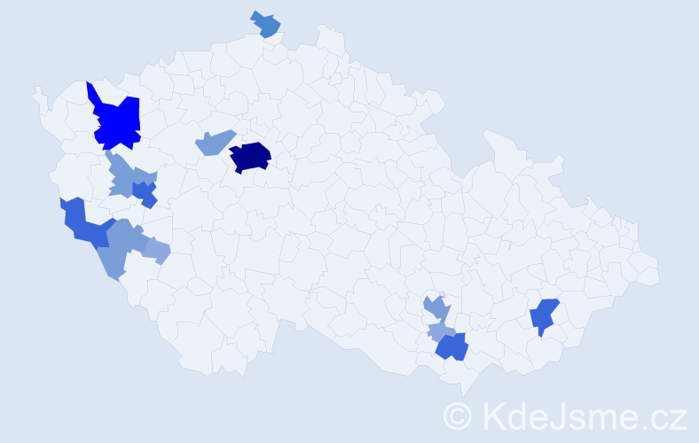 Příjmení: 'Vejvančická', počet výskytů 41 v celé ČR