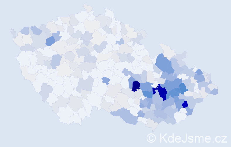 Příjmení: 'Jančík', počet výskytů 1245 v celé ČR