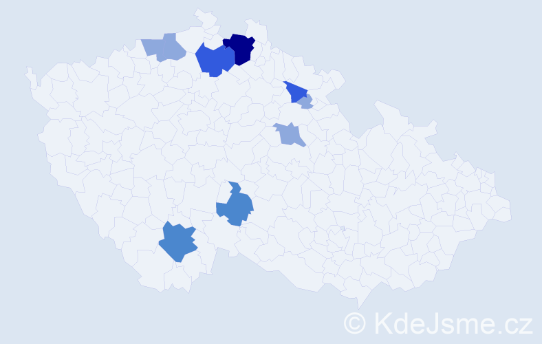 Příjmení: 'Toločková', počet výskytů 19 v celé ČR