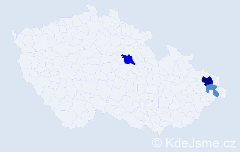 Příjmení: 'Nikšová', počet výskytů 8 v celé ČR