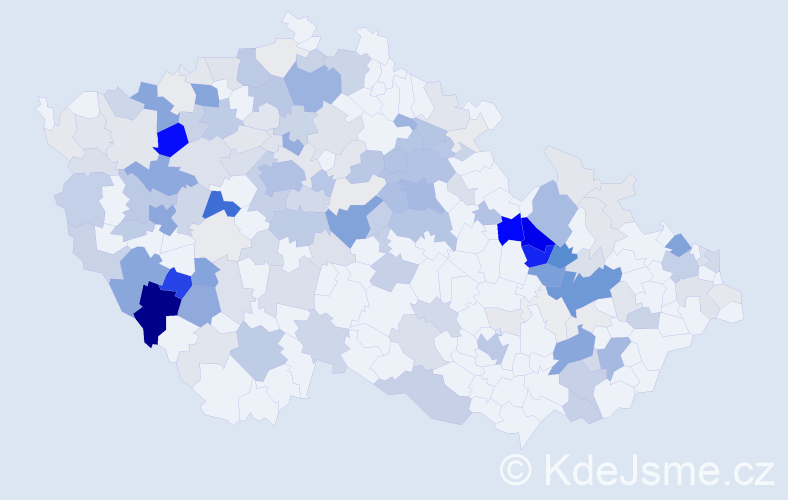 Příjmení: 'Kopp', počet výskytů 641 v celé ČR