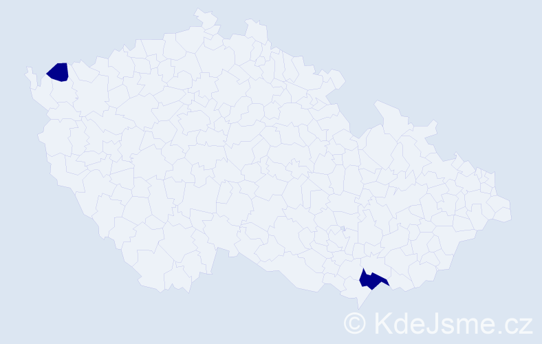 Příjmení: 'Vasiĺková', počet výskytů 2 v celé ČR
