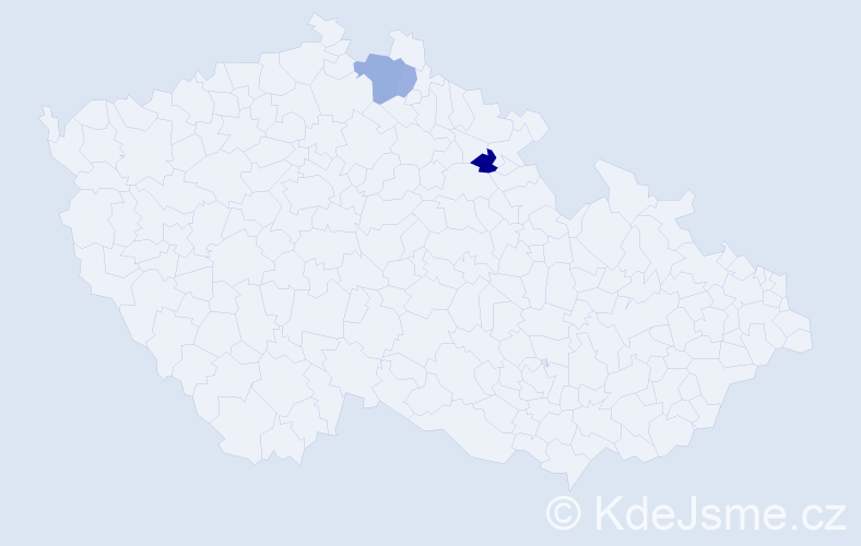 Příjmení: 'Barčin', počet výskytů 5 v celé ČR