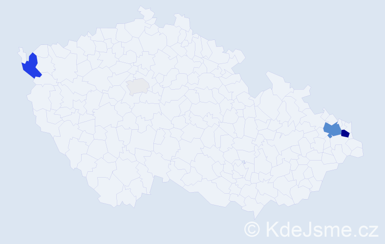 Příjmení: 'Okon', počet výskytů 19 v celé ČR