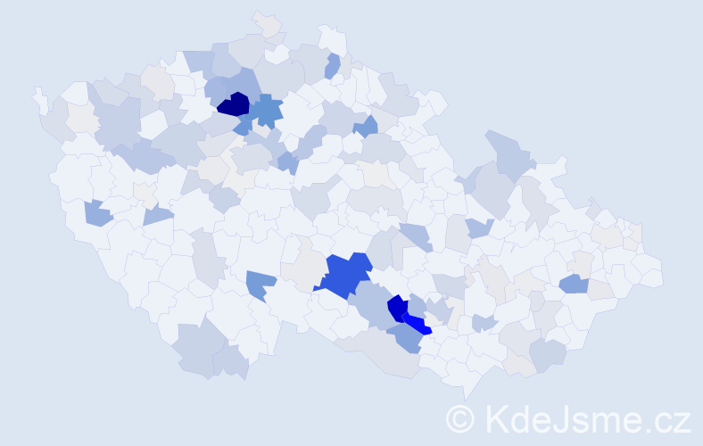 Příjmení: 'Došek', počet výskytů 502 v celé ČR