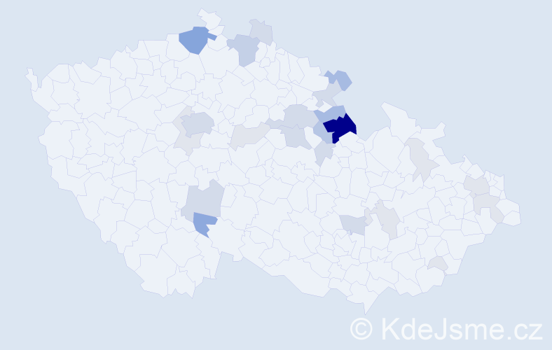 Příjmení: 'Koblásová', počet výskytů 88 v celé ČR