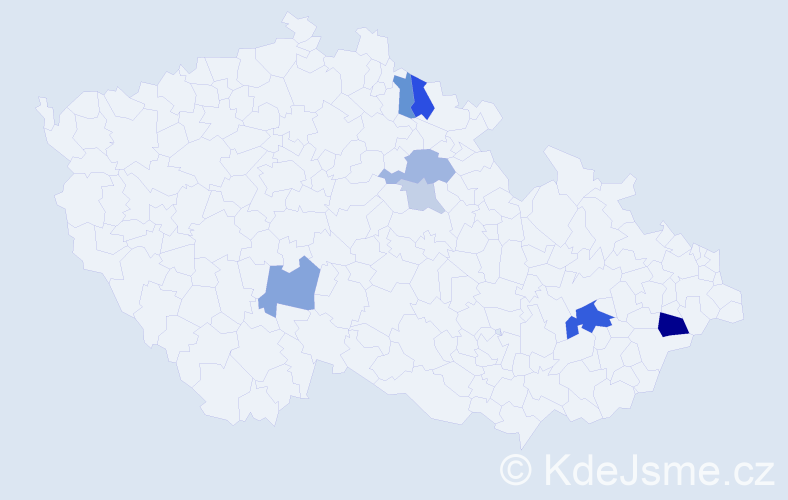 Příjmení: 'Fabišík', počet výskytů 17 v celé ČR