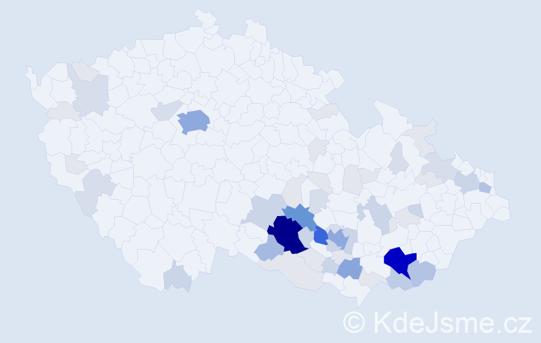 Příjmení: 'Kotačková', počet výskytů 213 v celé ČR