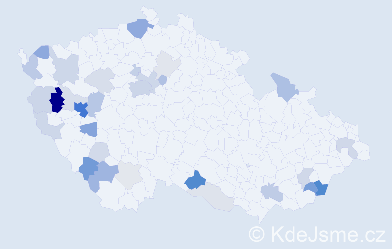 Příjmení: 'Kantner', počet výskytů 95 v celé ČR