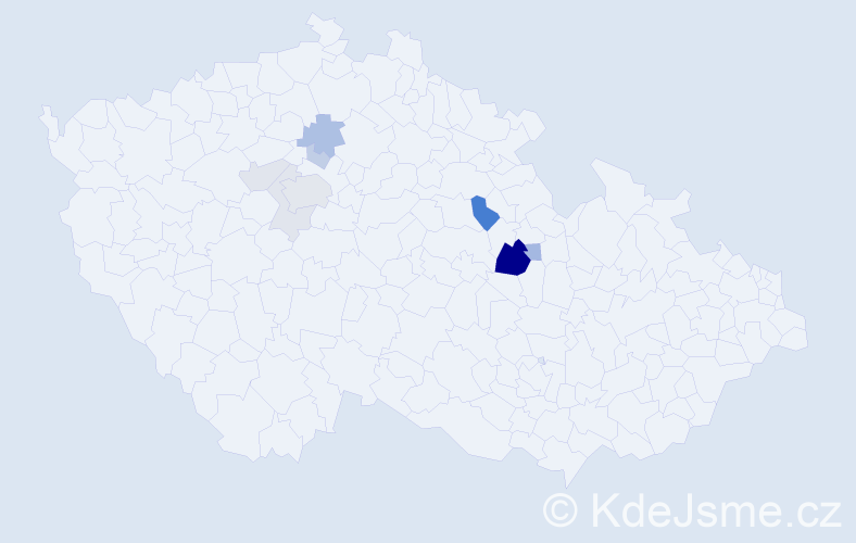 Příjmení: 'Žrout', počet výskytů 24 v celé ČR