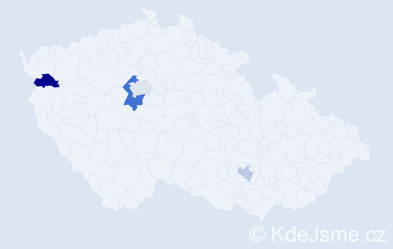 Příjmení: 'Kusik', počet výskytů 5 v celé ČR