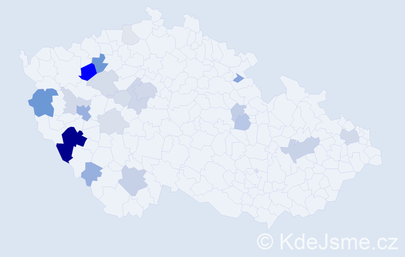 Příjmení: 'Edlová', počet výskytů 69 v celé ČR