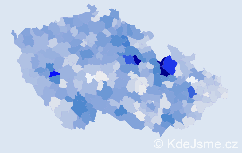 Příjmení: 'Valentová', počet výskytů 6089 v celé ČR