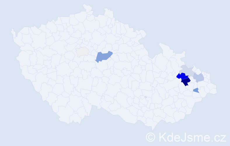 Příjmení: 'Bučánek', počet výskytů 15 v celé ČR