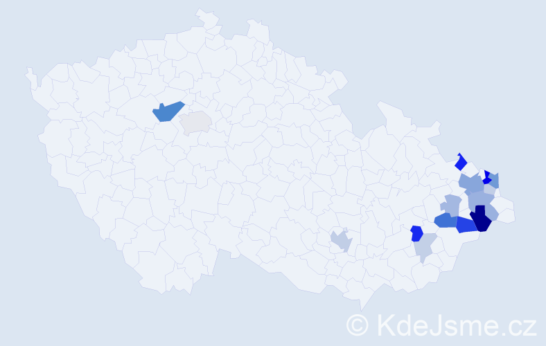 Příjmení: 'Seget', počet výskytů 43 v celé ČR