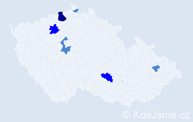 Příjmení: 'Tautermanová', počet výskytů 10 v celé ČR