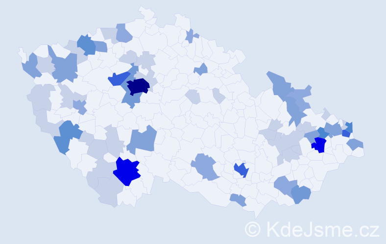 Příjmení: 'Ďuricová', počet výskytů 156 v celé ČR