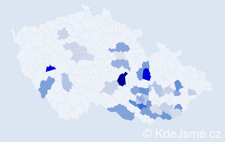 Příjmení: 'Podloucký', počet výskytů 134 v celé ČR
