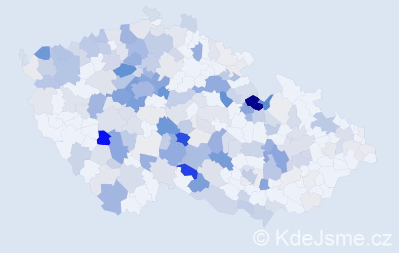 Příjmení: 'Malečková', počet výskytů 713 v celé ČR