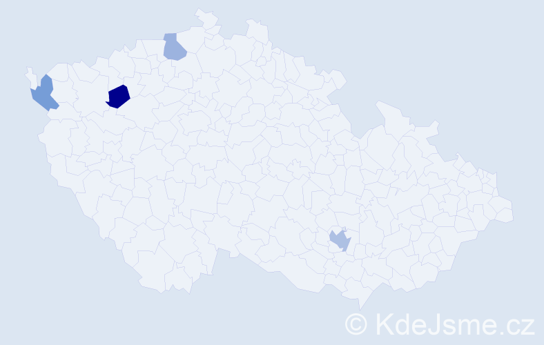 Příjmení: 'Abbes', počet výskytů 5 v celé ČR