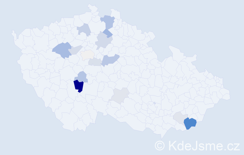Příjmení: 'Smrtka', počet výskytů 40 v celé ČR