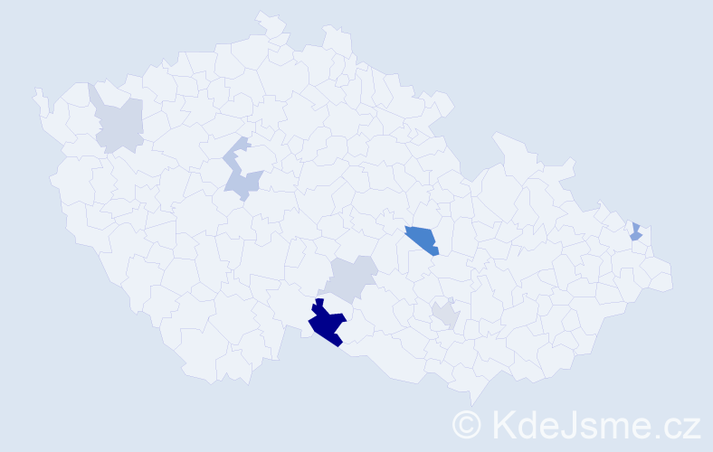 Příjmení: 'Dörrerová', počet výskytů 14 v celé ČR