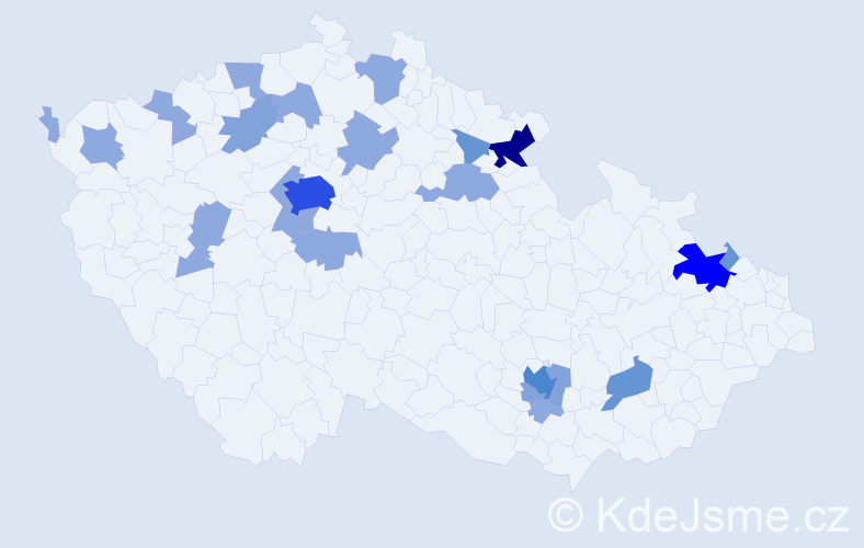 Příjmení: 'Klemmová', počet výskytů 51 v celé ČR