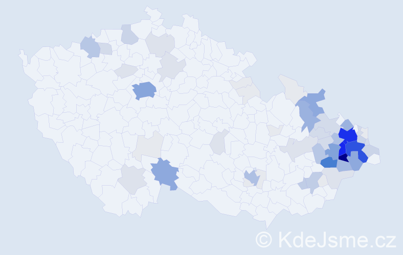 Příjmení: 'Zátopková', počet výskytů 353 v celé ČR