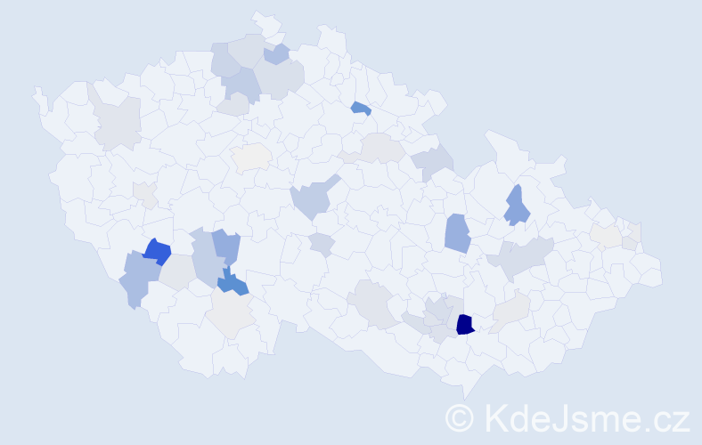 Příjmení: 'Pavlovcová', počet výskytů 114 v celé ČR