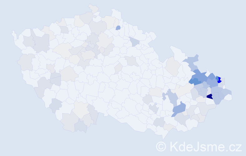 Příjmení: 'Adamčíková', počet výskytů 557 v celé ČR