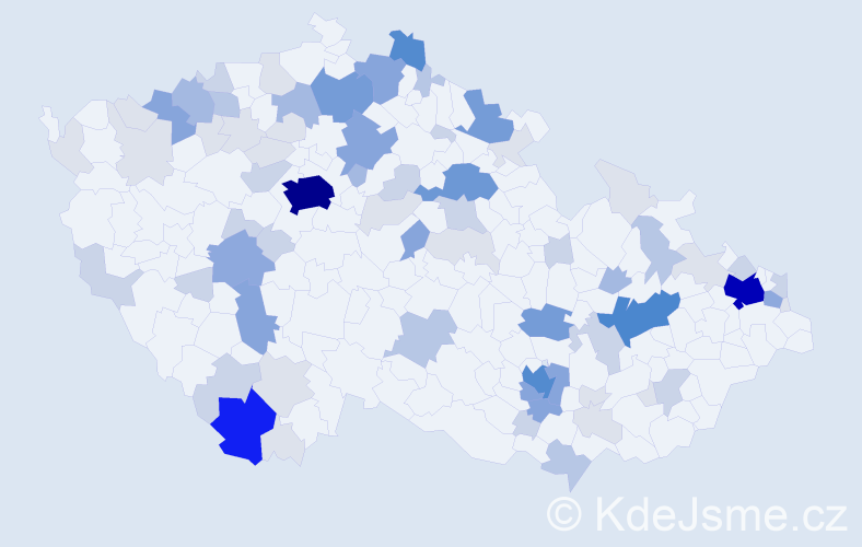 Příjmení: 'Baková', počet výskytů 273 v celé ČR