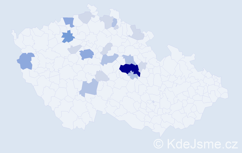 Příjmení: 'Bezdička', počet výskytů 48 v celé ČR