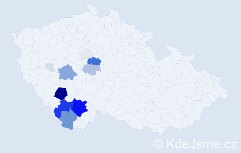 Příjmení: 'Oberfalcer', počet výskytů 32 v celé ČR